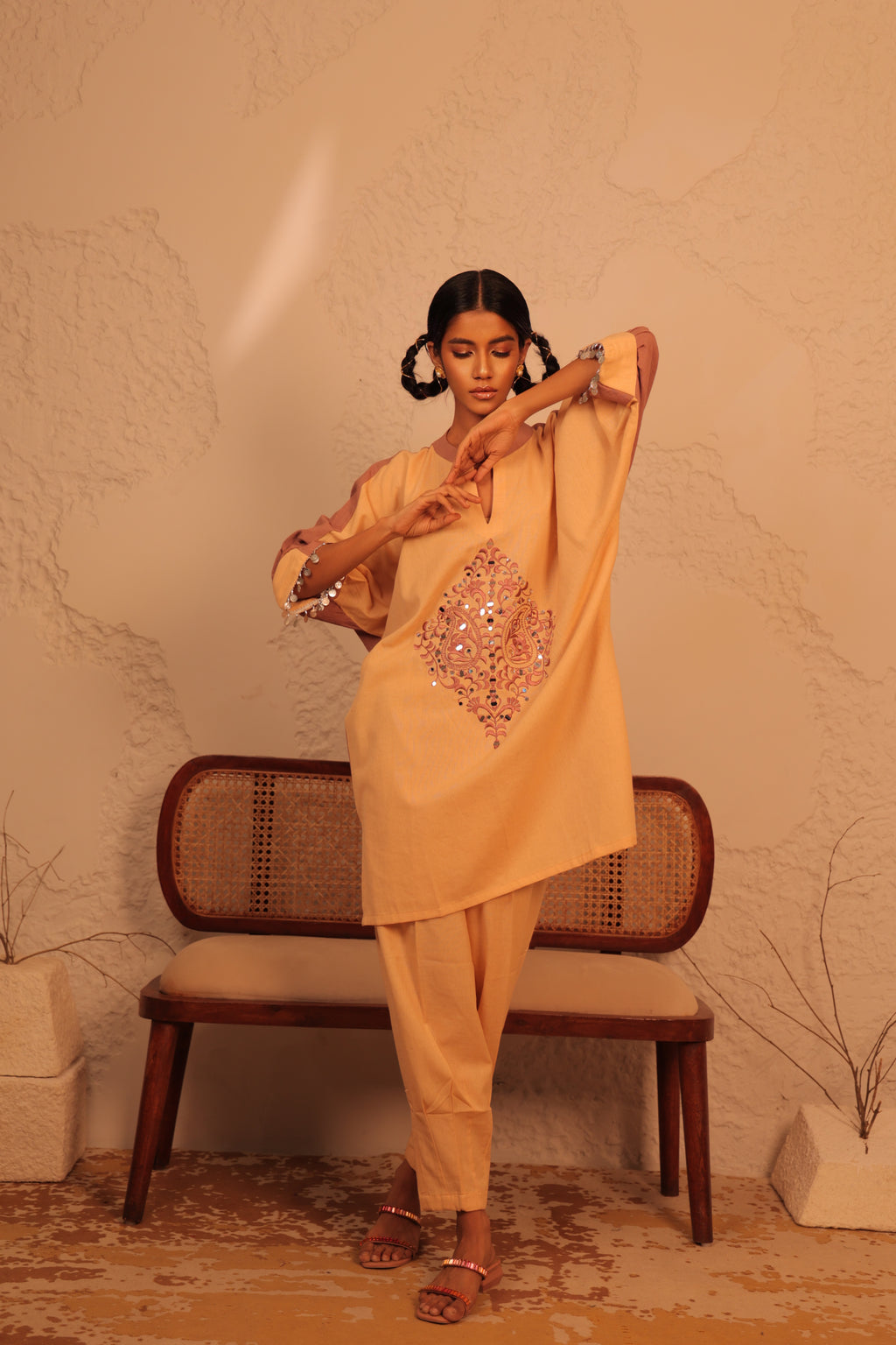 Teardrop Color Block Kaftan Tunic