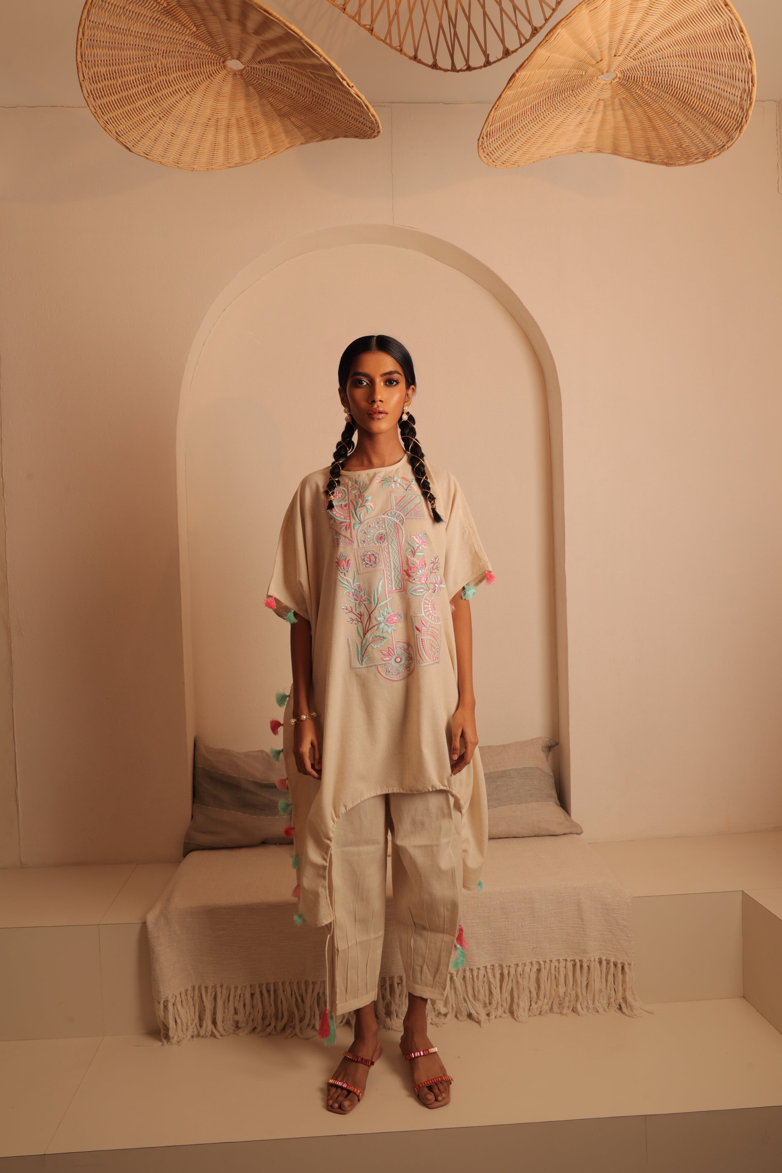 Boho - chic Tie Knot kaftan tunic